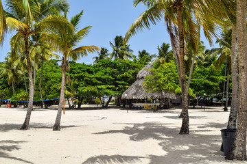 beach bar on an island in the caribbean sea