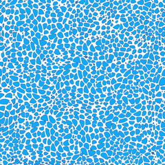 Vector pattern with animal blue spots. Seamless animal pattern. Abstract pattern with blue spots