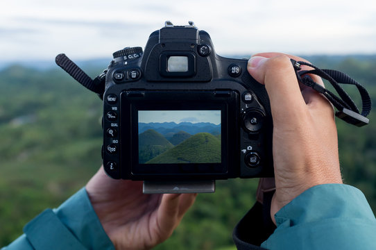 Taking pictures of the Chocolate Hills