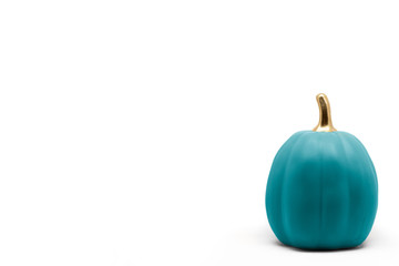 teal pumpkin isolated on white background