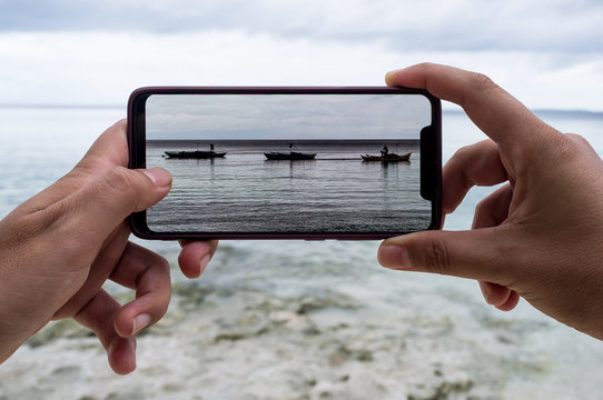 Photo of typical Philippines boats fishing in Bohol, Philippines