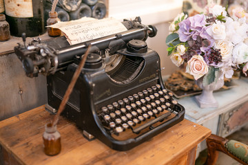 Antique typewriter, from retro revival series