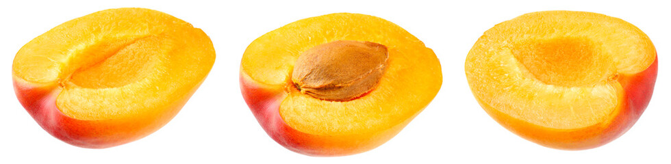 apricot slice isolated on a white background