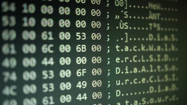 Binary Code On Screen Background