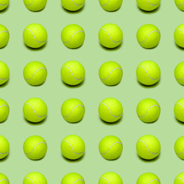 Tennis Ball Pattern on Pale Green