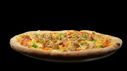 pizza with mushrooms and cheese