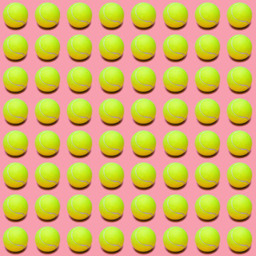 Tennis Ball Pattern on Pink