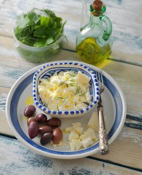 Feta cheese and olives