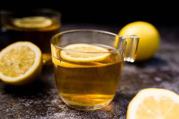 Hot tea with lemon