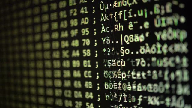 Binary Code On Screen Background