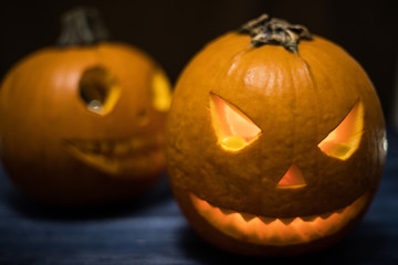Halloween carved pumpkin, jack-o-lantern