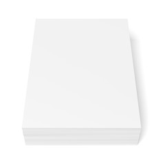 Stack of paper sheets isolated on white background