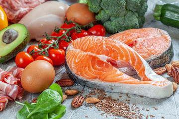 Healthy eating food low carb keto ketogenic diet meal plan