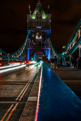 Fototapeta na wymiar Long exposure night shot of the Tower Bridge