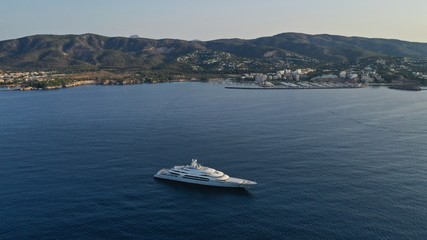 Wonderful aerial photography of yatch, in Portals Port