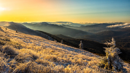 Splendis sunrise in the mountains. Bieszczady Mountains. Poland © Szymon Bartosz