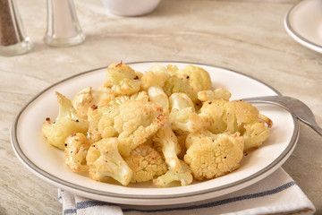 Plate of homemade roasted cauliflower