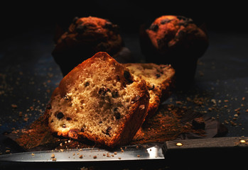 Magdalenas con pepitas de chocolate