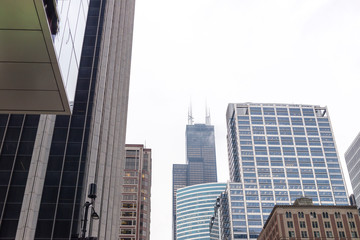 Obraz premium Clouds over skyscrapers in Chicago