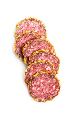 Spicy salami sausage.