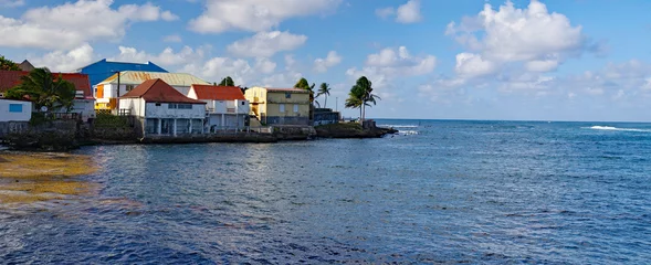 The picturesque coastline of Le Moule town in Guadeloupe, Grande-Terre island, french West Indies © gadzius