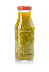 Hot jalapeno sauce. Green chilli sauce.