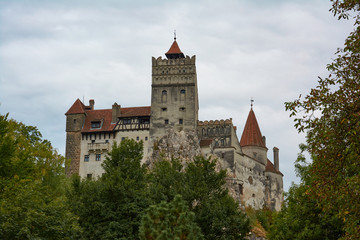 Fototapeta na wymiar Bran Castle, former royal residence and castle of the legendary Count Dracula. Medieval fortification.