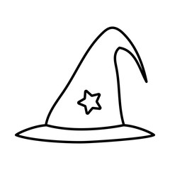 witch hat with star trick or treat happy halloweenline design