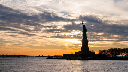 Statue of Liberty during Sunset