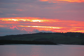 sunset in port albert on new zealands north island