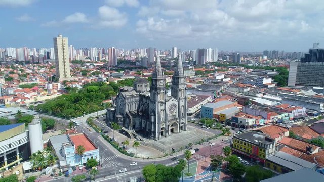 Metropolitana Cathedral in Fortaleza. It took to complete the work forty years beginning in 1938 and was inaugurated in 1978. Brazilian church. Ceara / Brazil.
