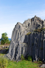 Basalt columnar separation - Basalt organ - in Panska Skala, Kamenicky Senov, hexagonal or...