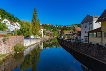 Summer View towards the Enz River in Neuenbuerg