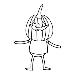 boy mask pumpkin costume trick or treat happy halloweenline design