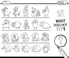 find wrong picture in a row game coloring book