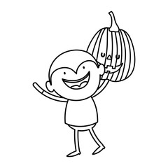 dracula with pumpkin trick or treat happy halloweenline design