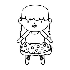 girl witch costume trick or treat happy halloweenline design