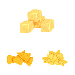 Vector illustration of food and crunchy sign. Collection of food and flavor vector icon for stock.