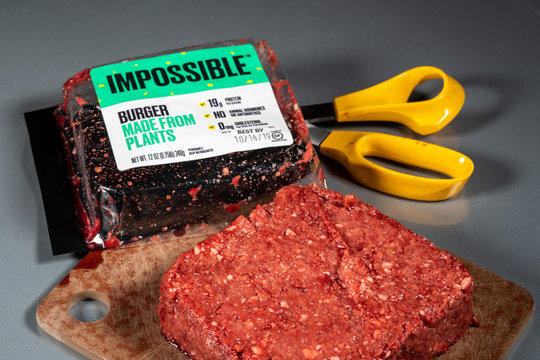 Impossible Plant Based Burger Package Of Vegetarian Meat