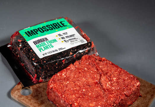 Impossible Plant Based Burger Package Of Vegetarian Meat