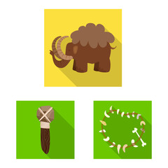 Vector illustration of evolution and prehistory symbol. Collection of evolution and development stock symbol for web.