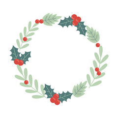 wreath holly berry celebration merry christmas