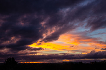 Fototapeta premium Dramatic sunset sky over Tongariro, New Zealand