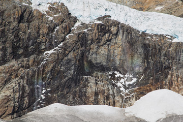 Fototapeta na wymiar The Fellaria glacier in Valmalenco