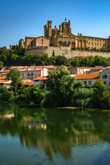 Fototapeta premium South oh France Beziers Aude Cathedral panorama
