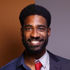 Fototapeta premium Portrait of a Beautiful young man in front of a colored background