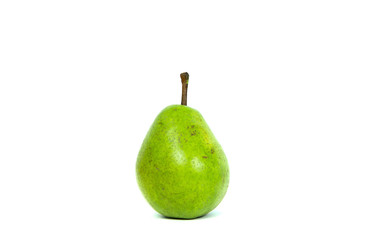 Pear isolated on white. The concept of eating fruit, eating meals with vitamins. Taking care of yourself, diet. Healthy food, apples, pears.