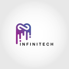 Infinity logo design symbol.Modern infinity icon with bubble - Vector