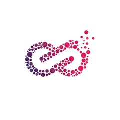 Infinity logo design symbol.Modern infinity icon with bubble - Vector
