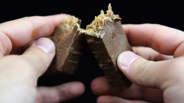 Two halves of chocolate
